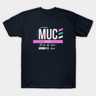 Munich (MUC) Airport Code Baggage Tag T-Shirt